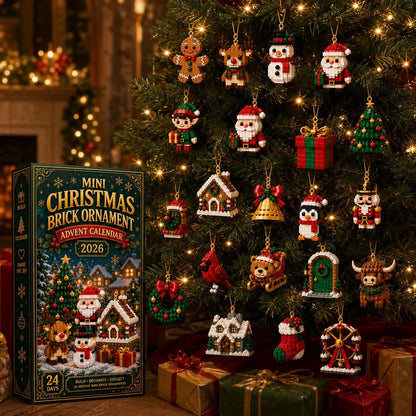 ⏳ Last day to save 49% – 🎄 24-Day Mini Christmas Ornament Advent Calendar | buildable designs with hanging loops 🧱