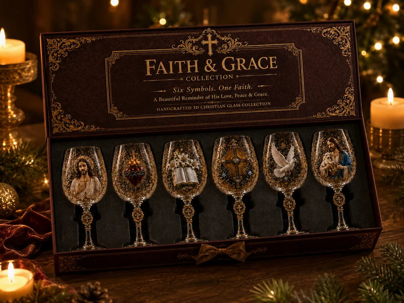 ✝️Faith & Grace 3D Christian Wine Glass Set – Meaningful Faith Gift🎁