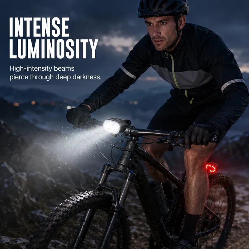 🚴‍♂️💡 Professionele Fietsverlichting Set – Voor- en Achterlicht!