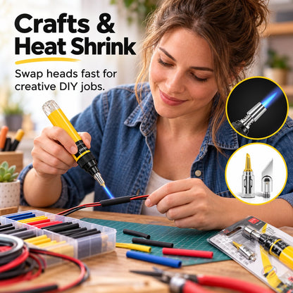 Cordless Butane Soldering Pen 🔥 – 1300°C Flame with Interchangeable Tips