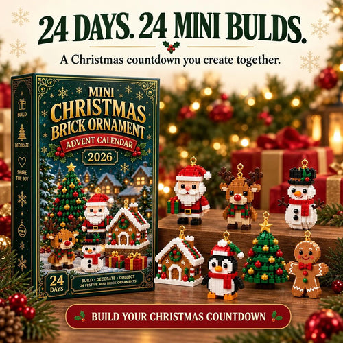 ⏳ Last day to save 49% – 🎄 24-Day Mini Christmas Ornament Advent Calendar | buildable designs with hanging loops 🧱