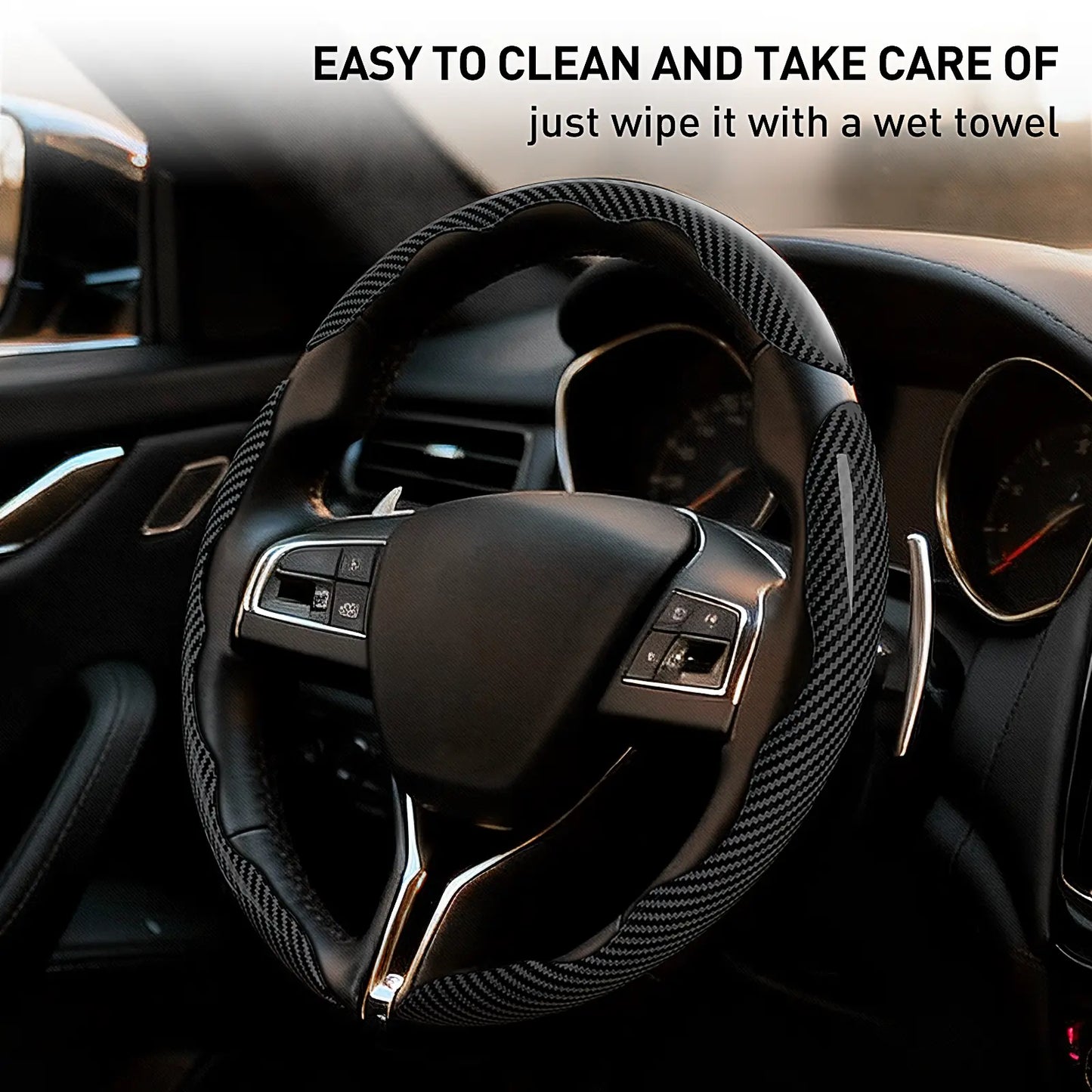 Non-Slip Car Steering Wheel Cover for 15 Inch Wheels