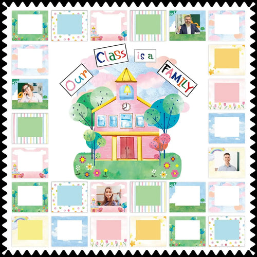 🏫'Our Class Is a Big Family' Photo-Frame Style Bulletin Board Decoration🎒