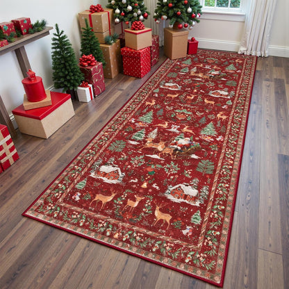 Soft Christmas Tree Santa Claus Carpet Runner
