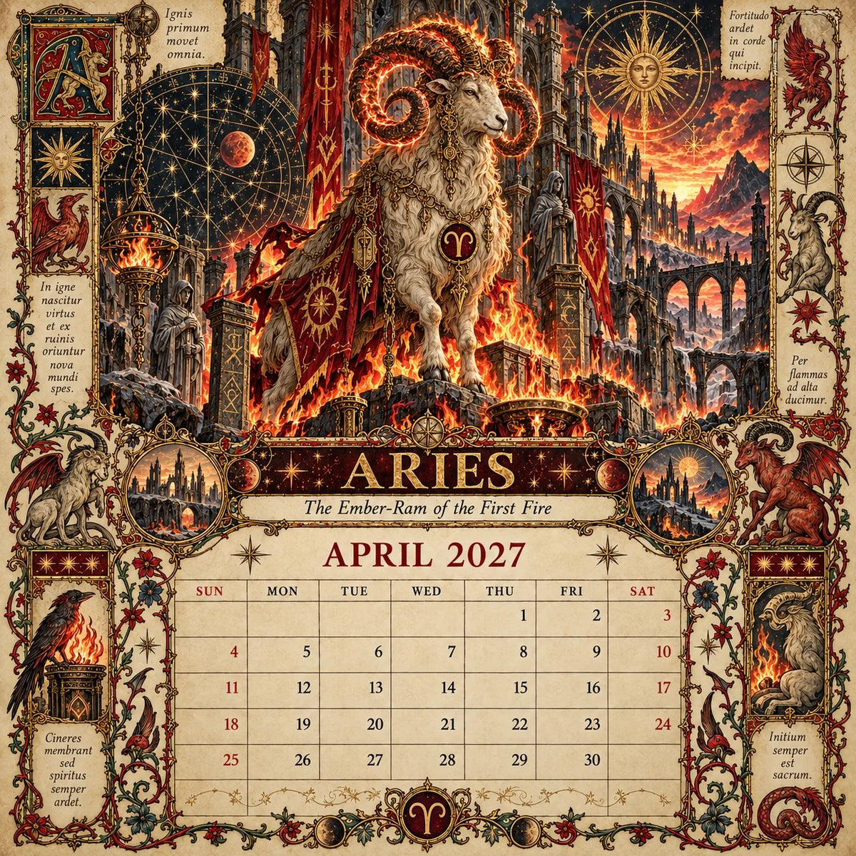 📅✨2027 Zodiac Grimoire Calendar™ | 12 Signs, 12 Forbidden Chapters
