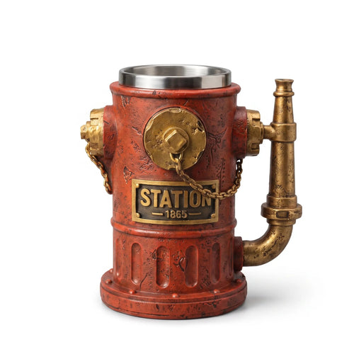 ⏳ Last Day 49% OFF – 🚒 Vintage Fire Hydrant Coffee Mug | Unique Firehouse-Inspired Design With Stainless Steel Liner & Pipe Handle For Firefighters, Collectors & Coffee Lovers ☕