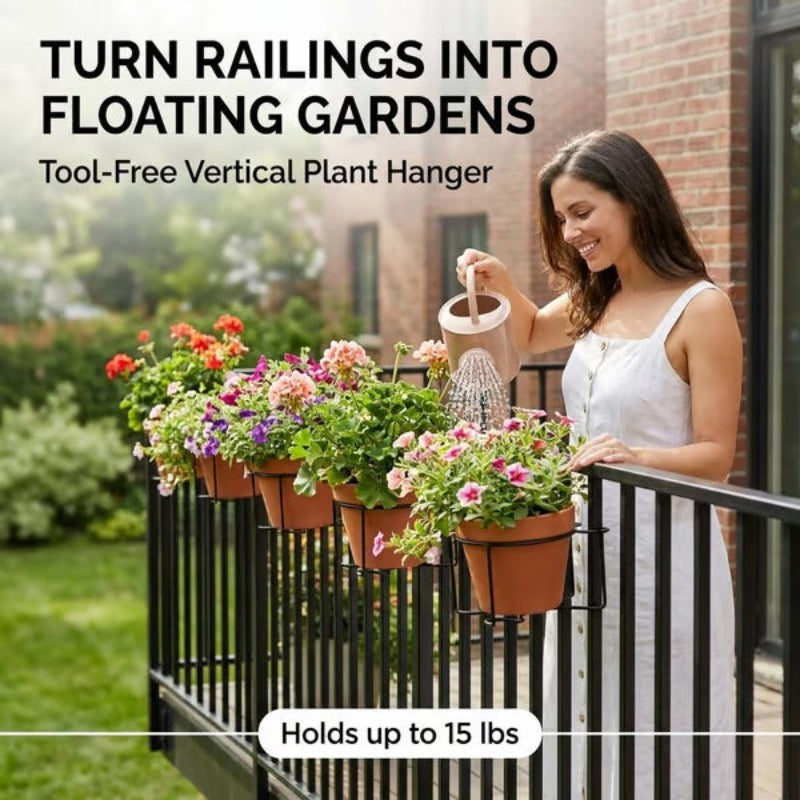 🌿 Clip-On Railing Planter Holder – Turn Empty Rails Into Garden Space