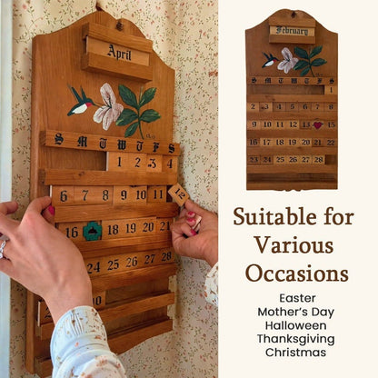 🎉🎄 Festive Wooden Perpetual Calendar