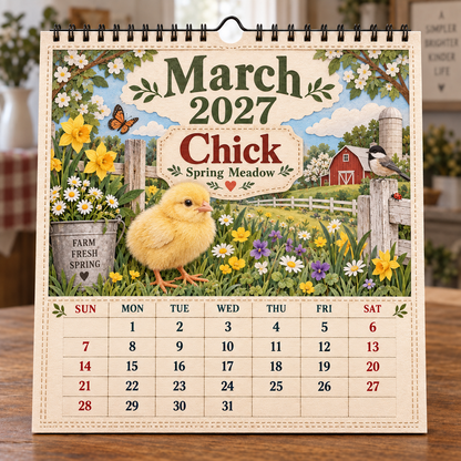 🐄 2027 Farm Animals & Country Life Wall Calendar