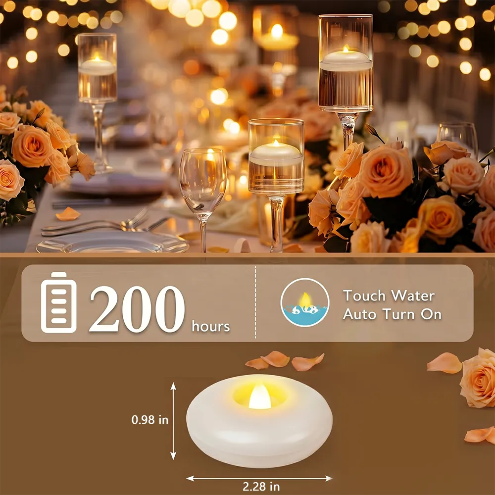 Floating LED Candles 🕯️ – Water-Activated Flameless Lights for Special Occasions