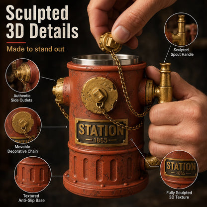 ⏳ Last Day 49% OFF – 🚒 Vintage Fire Hydrant Coffee Mug | Unique Firehouse-Inspired Design With Stainless Steel Liner & Pipe Handle For Firefighters, Collectors & Coffee Lovers ☕