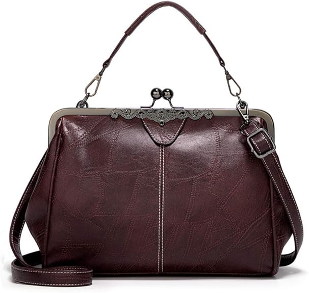 💼2026 New Elegant Waterproof Women’s Leather Kiss-Lock Tote Handbag