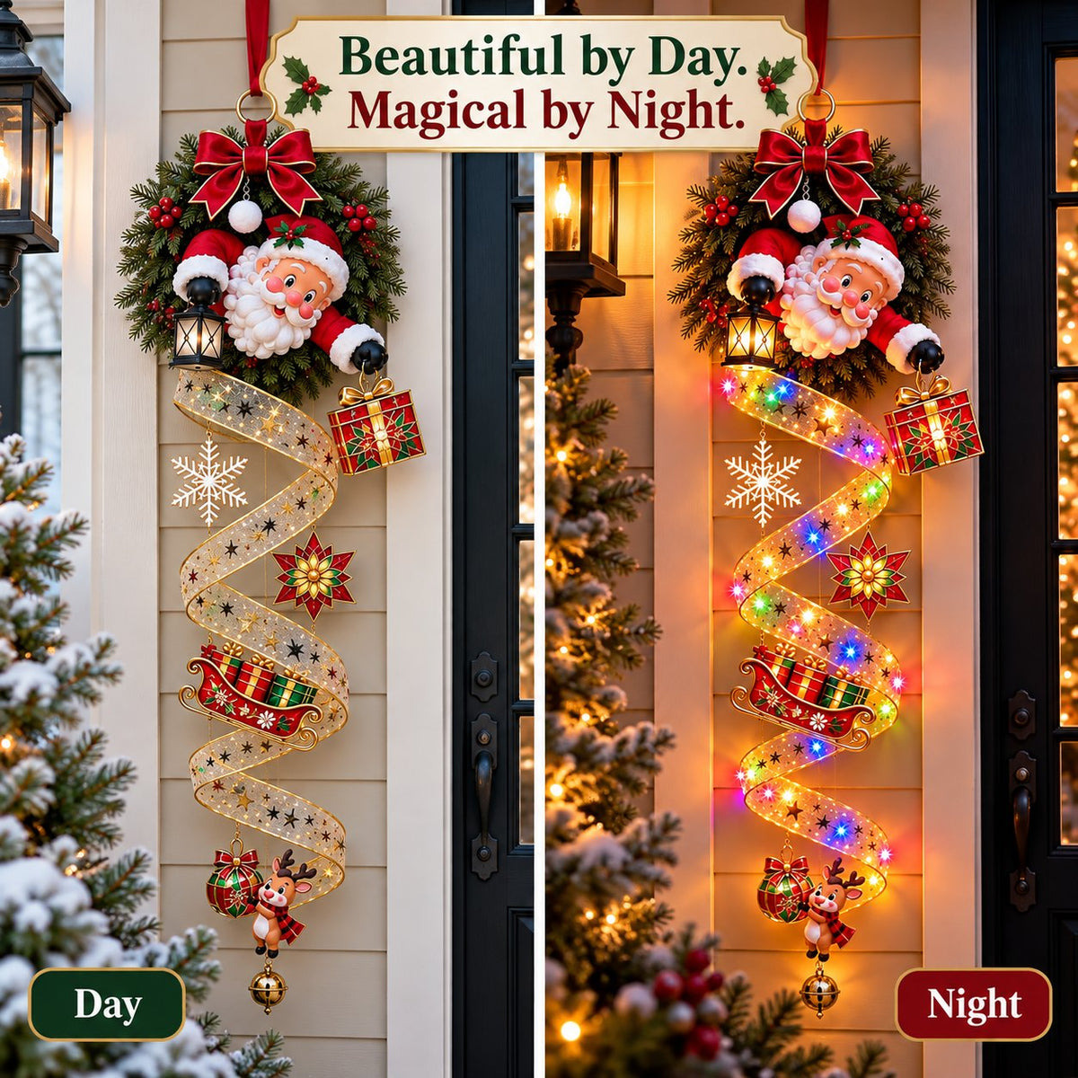 🎄 Let the Holidays Shine Through | Stained-Glass Door Decor