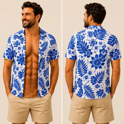 Funny Muscle T Shirt for Men, Hawaiian Shirt Illusion Tee, Personalized 3D Fake Open Shirt💪🔥