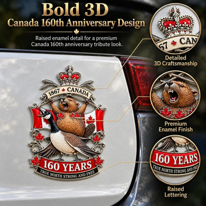 🍁Canada 160th Anniversary “True North Strong and Free” Tribute Metal Car Emblem🍁