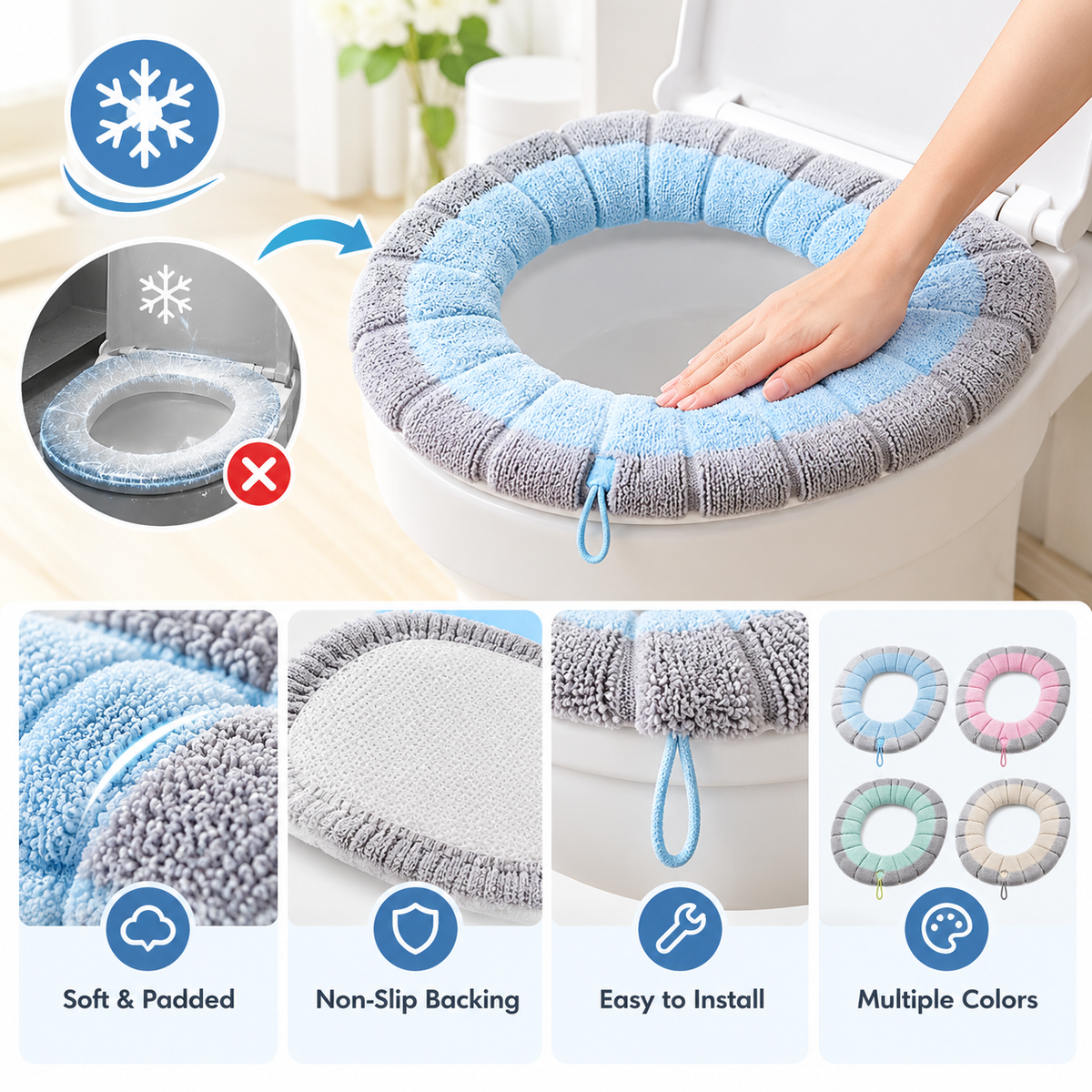 🚽Lightweight Washable Soft Toilet Seat Cushion