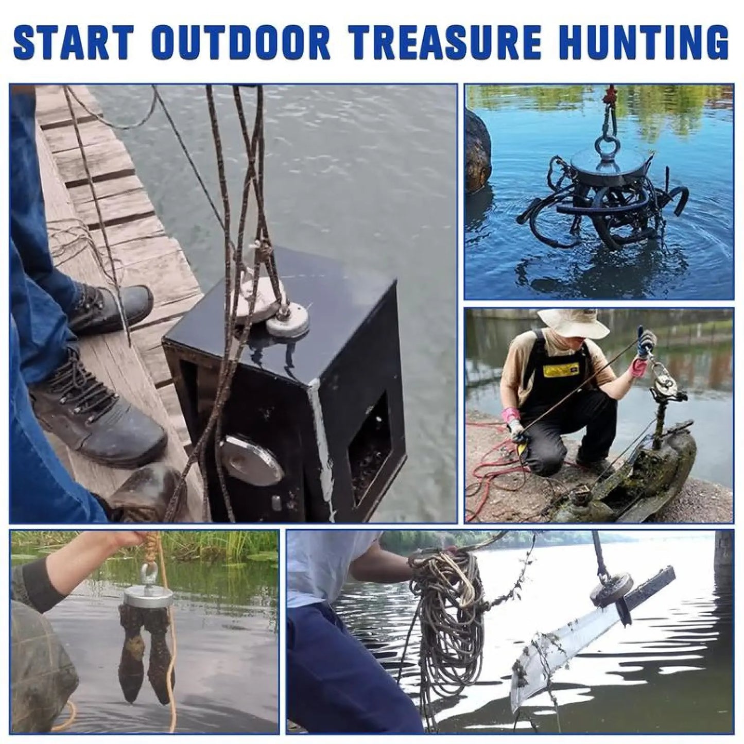 350 LBS Heavy Duty Fishing Magnet, Magnet with Countersunk Eyebolt🧲