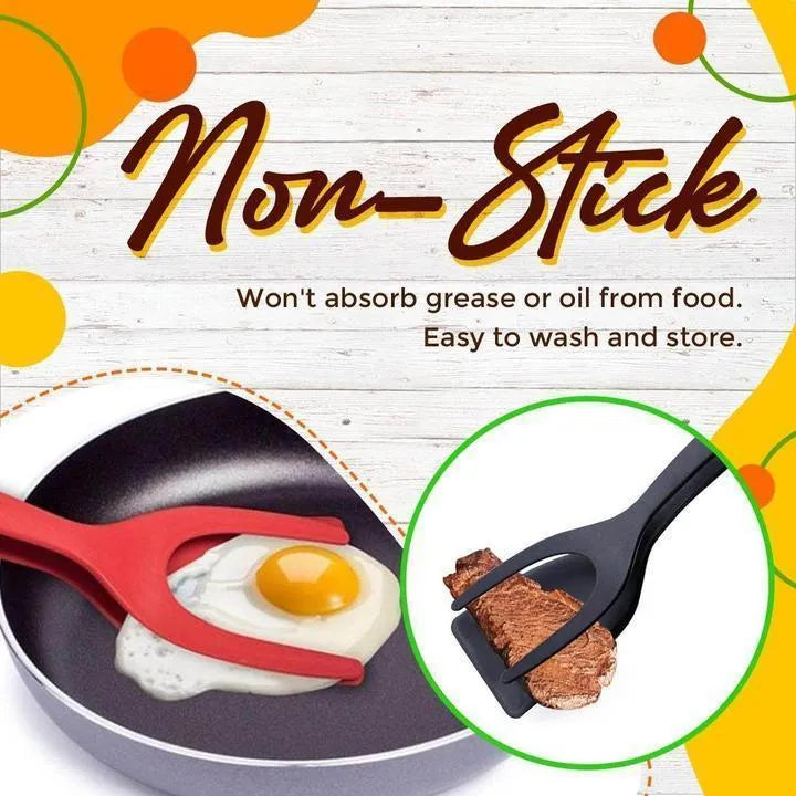 🥘 LIMITED-TIME ! 🍳 2-in-1 Grip Flip Tong – Non-Scratch, Non-Stick, Heat-Resistant ✨