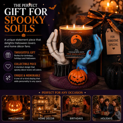 🎃 Spooky Hand Candle Holder – Gothic Halloween Pumpkin Display
