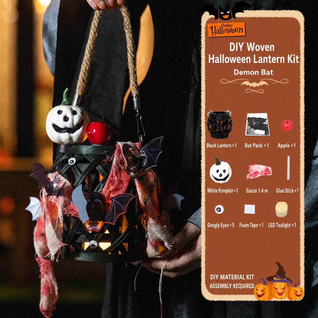 🎉🎃DIY Light-Up Halloween Trick-or-Treat Basket Kit👻 Let Kids Create the Basket They’ll Proudly Carry on Halloween Night! ✨