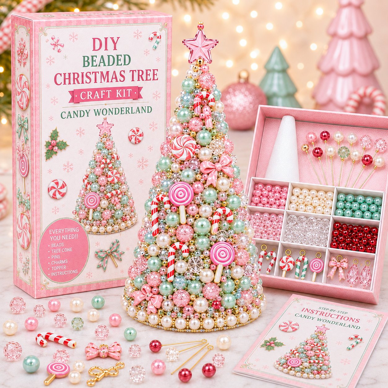 🎅🎁⛄Kit de bricolage pour sapin de Noël en perles