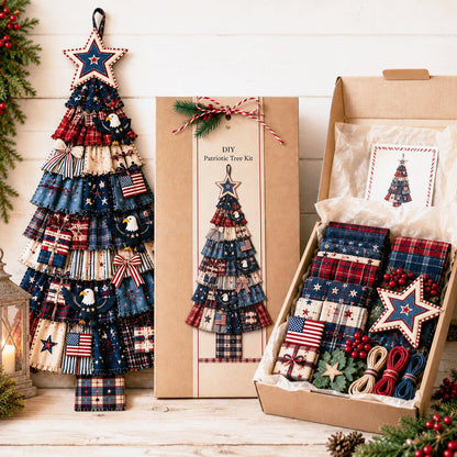 ⏳ Last Day 49% OFF – 🎄Beginner-Friendly DIY Oversized Patchwork Christmas Tree Door Hanging Kit  💕