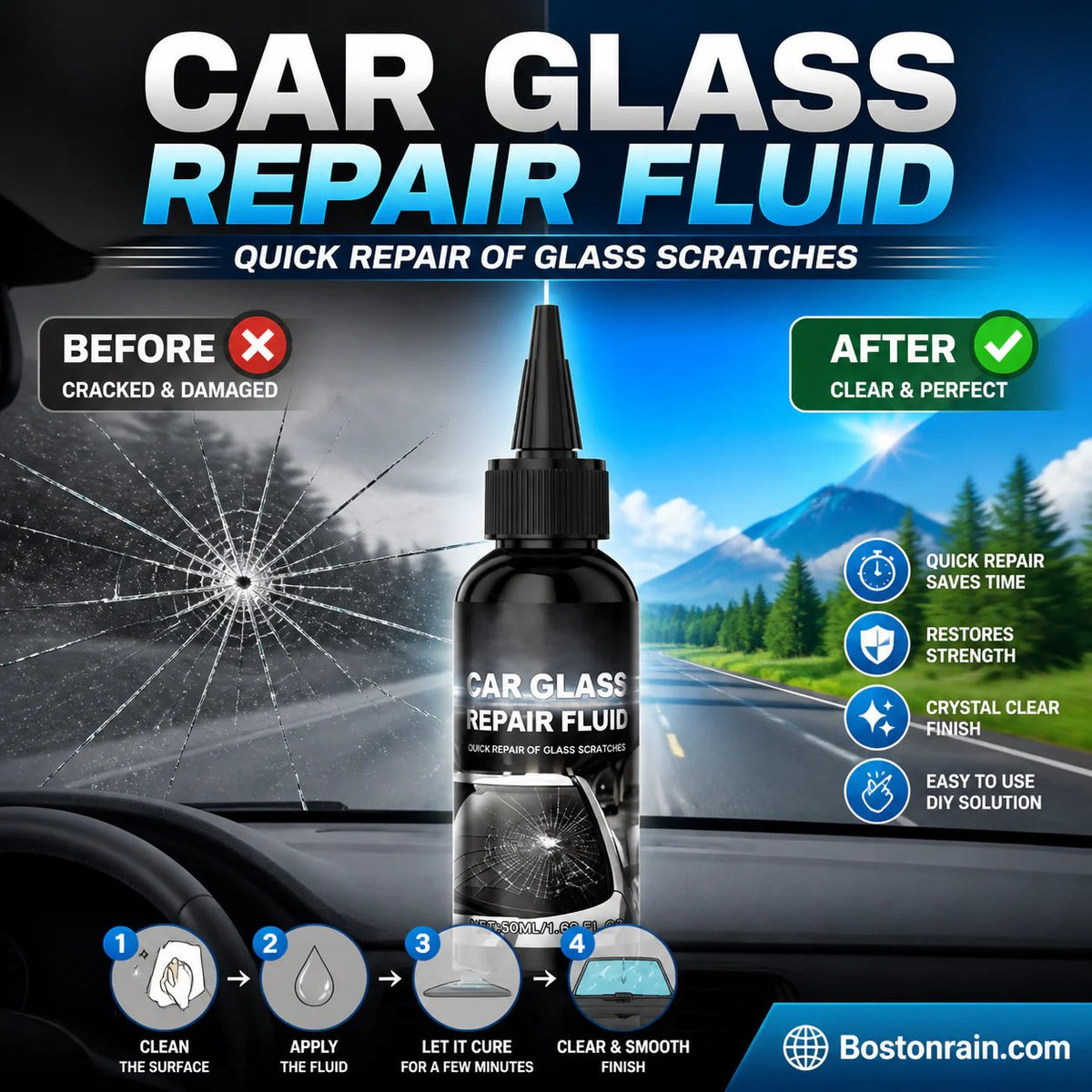 🔥Buy 1 Get 1 Free🔥Fast-Acting Windshield Crack & Chip Repair Kit