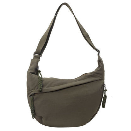 Women's Fashion Plain Color Nylon Crossbody Hobo Bag
