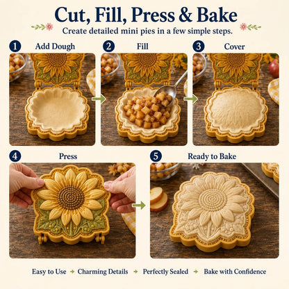 🎉⏳ Last Day 49% OFF – 🌸 8-Design Spring Garden Mini Pie Mold Collection | Reusable Embossed Molds for Shaping Detailed Bee, Butterfly, Ladybug, Sunflower, Cottage & More 🥧✨