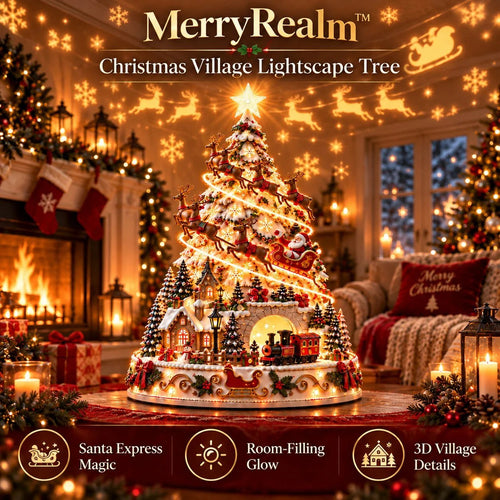 🎄Christmas Village Projection Centerpiece – 4 Themed Villages