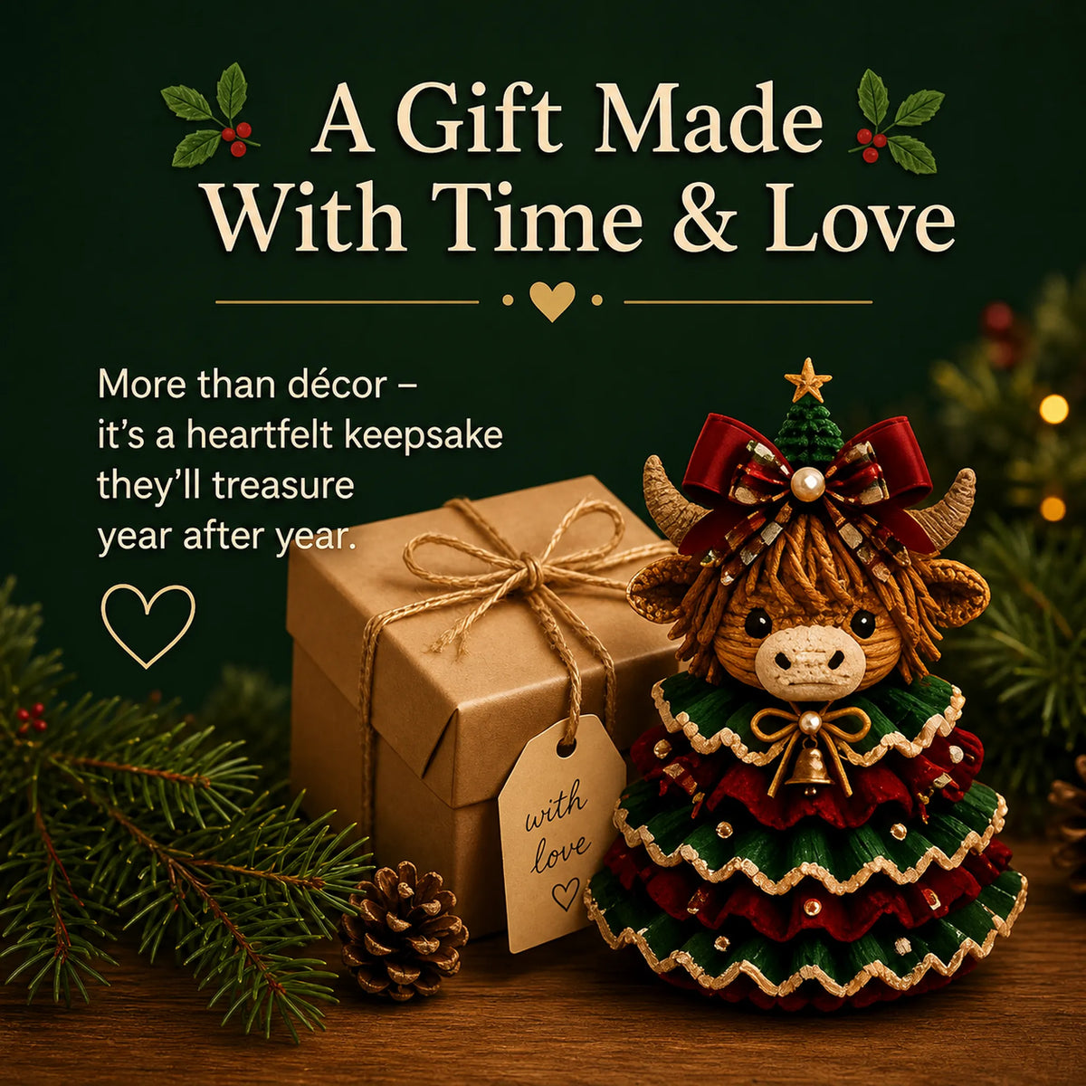 🔥🎄Crochet Animal Christmas Tree DIY Kit – Stitch a Little Christmas Magic（Material kit (not finished product)