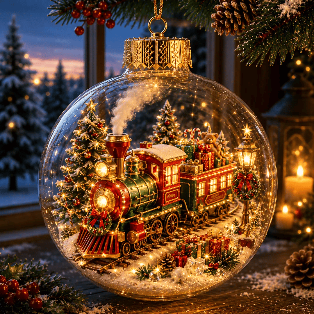 🔥Limited time 50% OFF -✨✨🎄 Glowing Christmas Story Ornament – Light-Up Mini Holiday Scene
