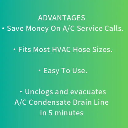 AC Drain Line Cleaner Adapter Evacuates & Unclog AC Drain Line