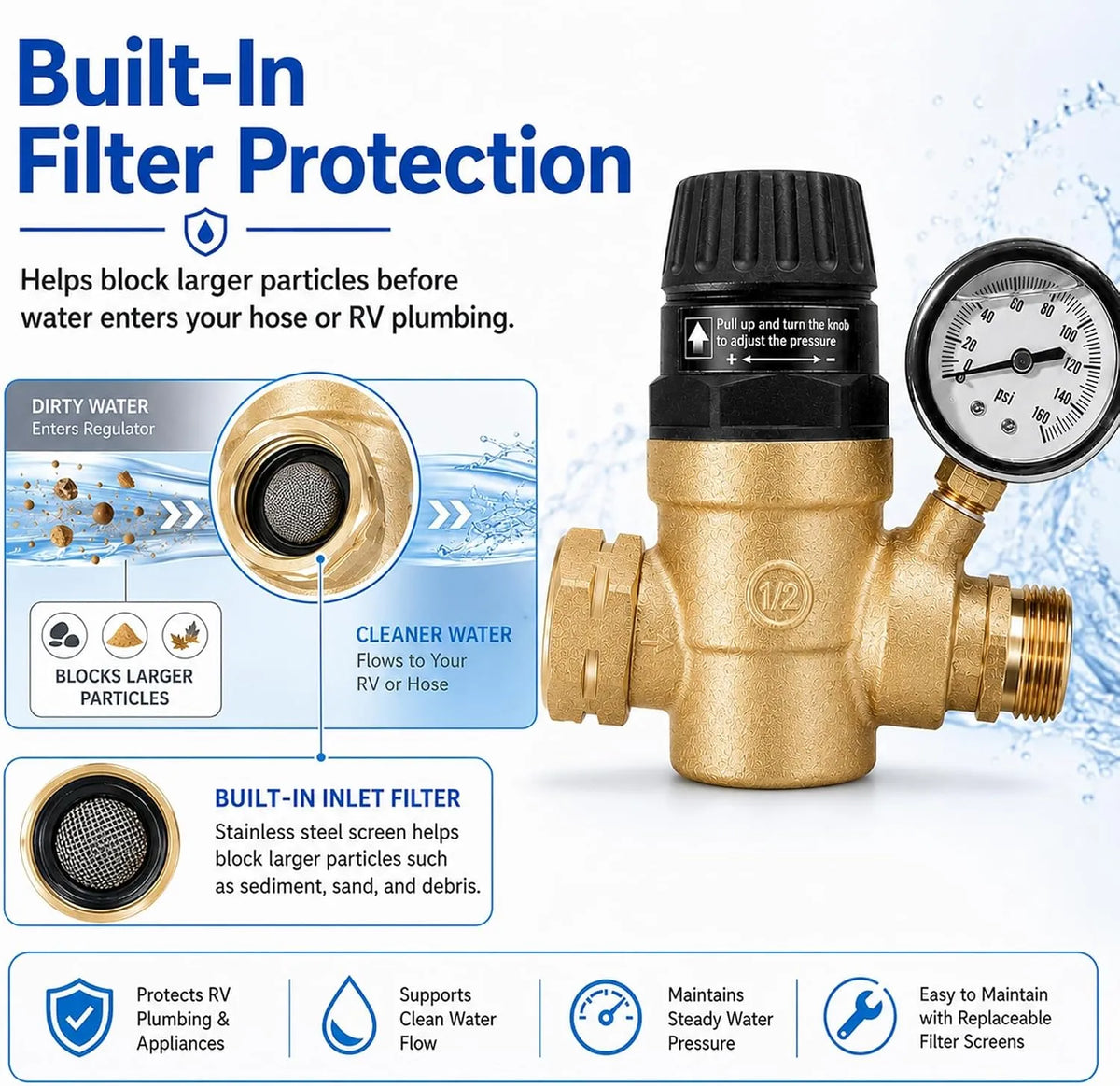 🚐 RV Water Pressure Regulator