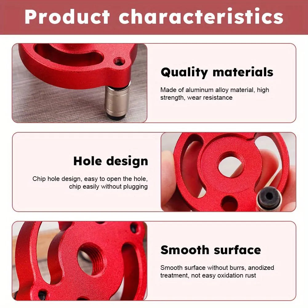Self-Aligning Dowel Jig for Fast, Accurate Wood Joinery – Red 🔴