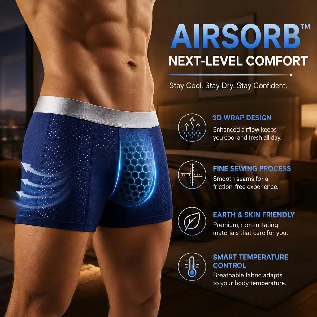 🏆45K+ SOLD 🔥2026 HOT SALE  AirSorb™ Premium All-Day Comfort IceSilk Mesh Men's Boxer
