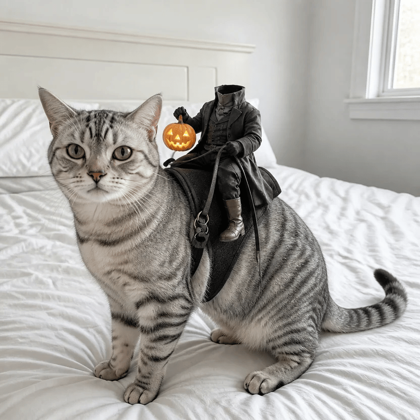 🎃 Headless Horseman Pet Costume — Hilarious Halloween Rider for Cats & Dogs 🐎