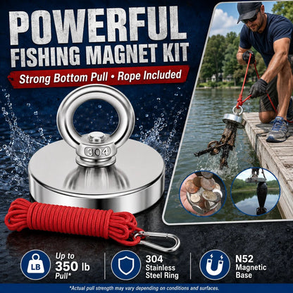 🔥🛠️Heavy Duty Fishing Magnet,Magnet with Countersunk Eyebolt