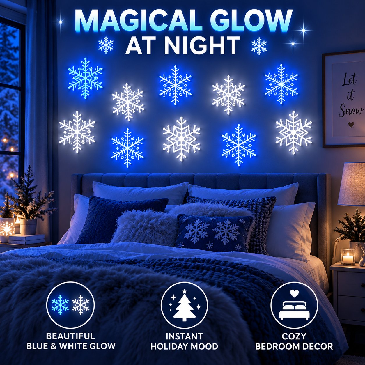 LED Snowflake Wall Set