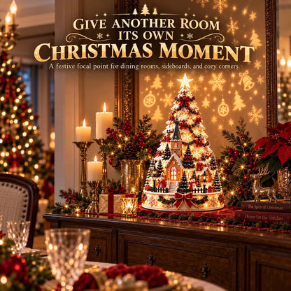 🎄Christmas Village Projection Centerpiece – 4 Themed Villages