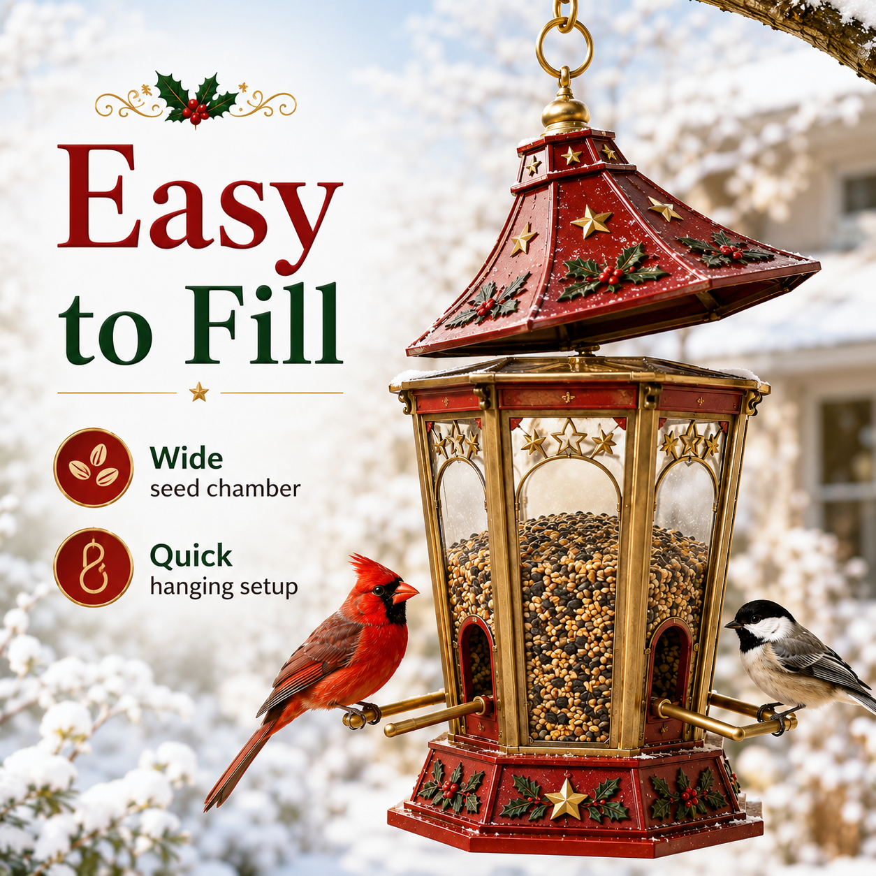 🎄 Christmas Bird Feeder Collectio – Festive Hanging Garden Feeders for Wild Birds
