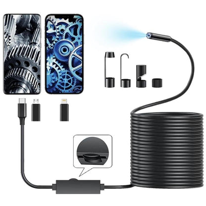 📱 16.4ft HD Endoscope Camera – Flexible Inspection Borescope for iPhone & Android