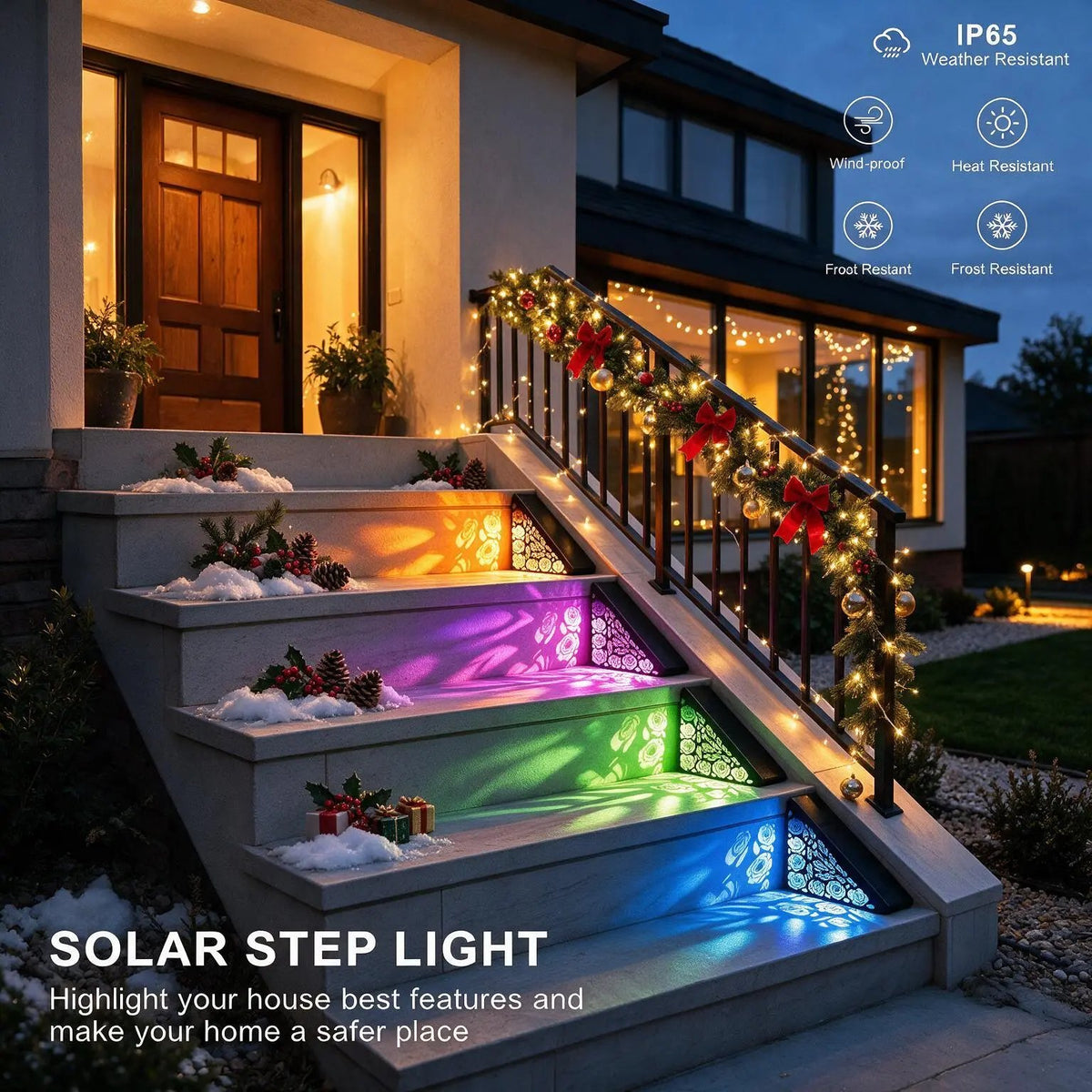 Solar Step Lights – Automatic Dusk-to-Dawn Glow, No Wiring Needed for Steps, Porches & Garden Paths
