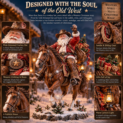 🤠 Home for Christmas Cowboy Santa – Rustic Western Holiday Memory Keepsake🎄