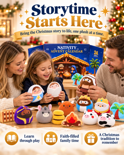 ✨24 Days of Nativity Surprises – Plush Christmas Advent Calendar for Kids