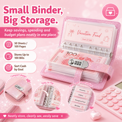 🔐 Lockable Cash Savings Binder with 100 Pages 💰