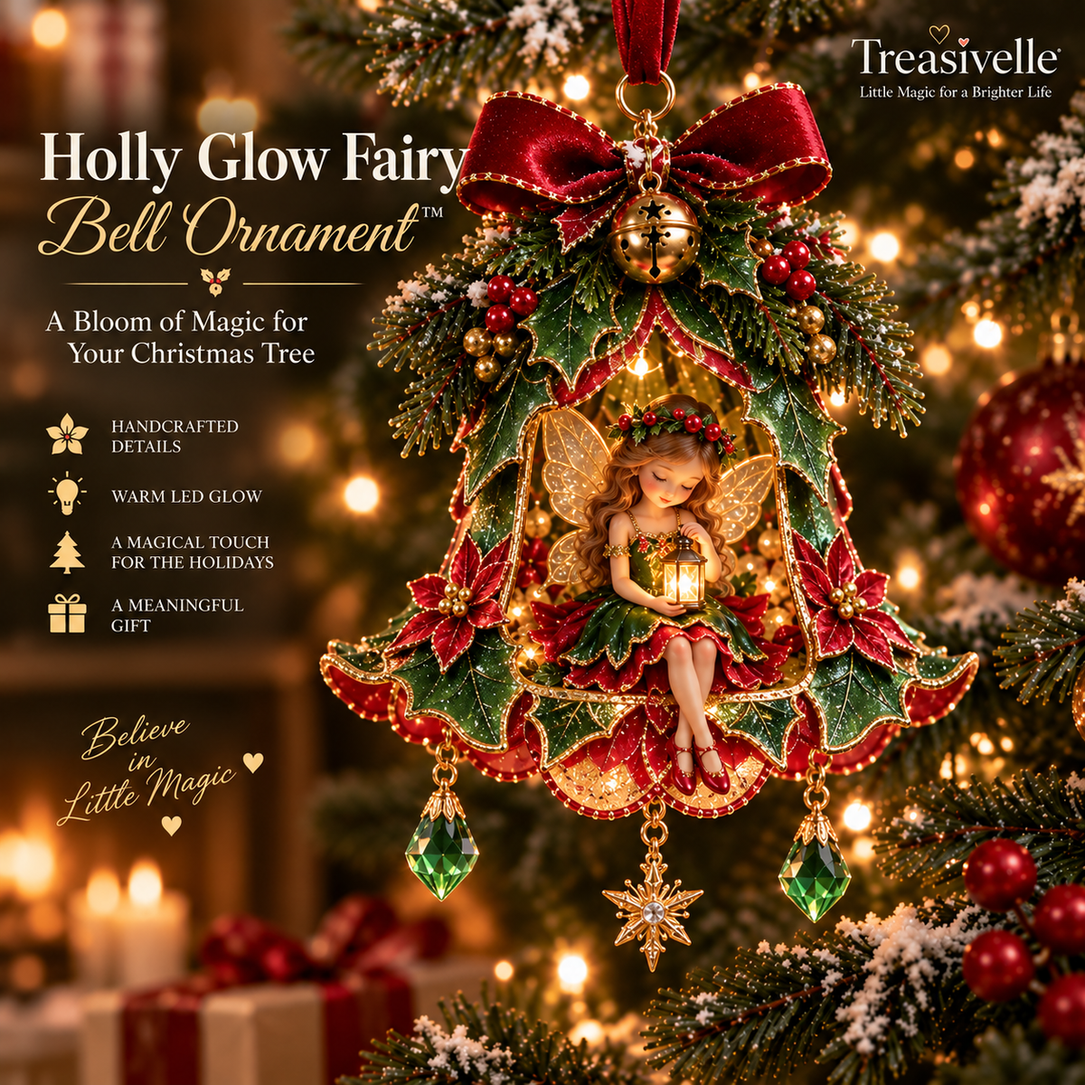 ✨ Enchanted Fairy Bell Christmas Ornament