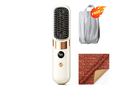 💇‍♀️ 3-in-1 Cordless Hair Straightening Brush – Straighten, Curl & Detangle Anywhere