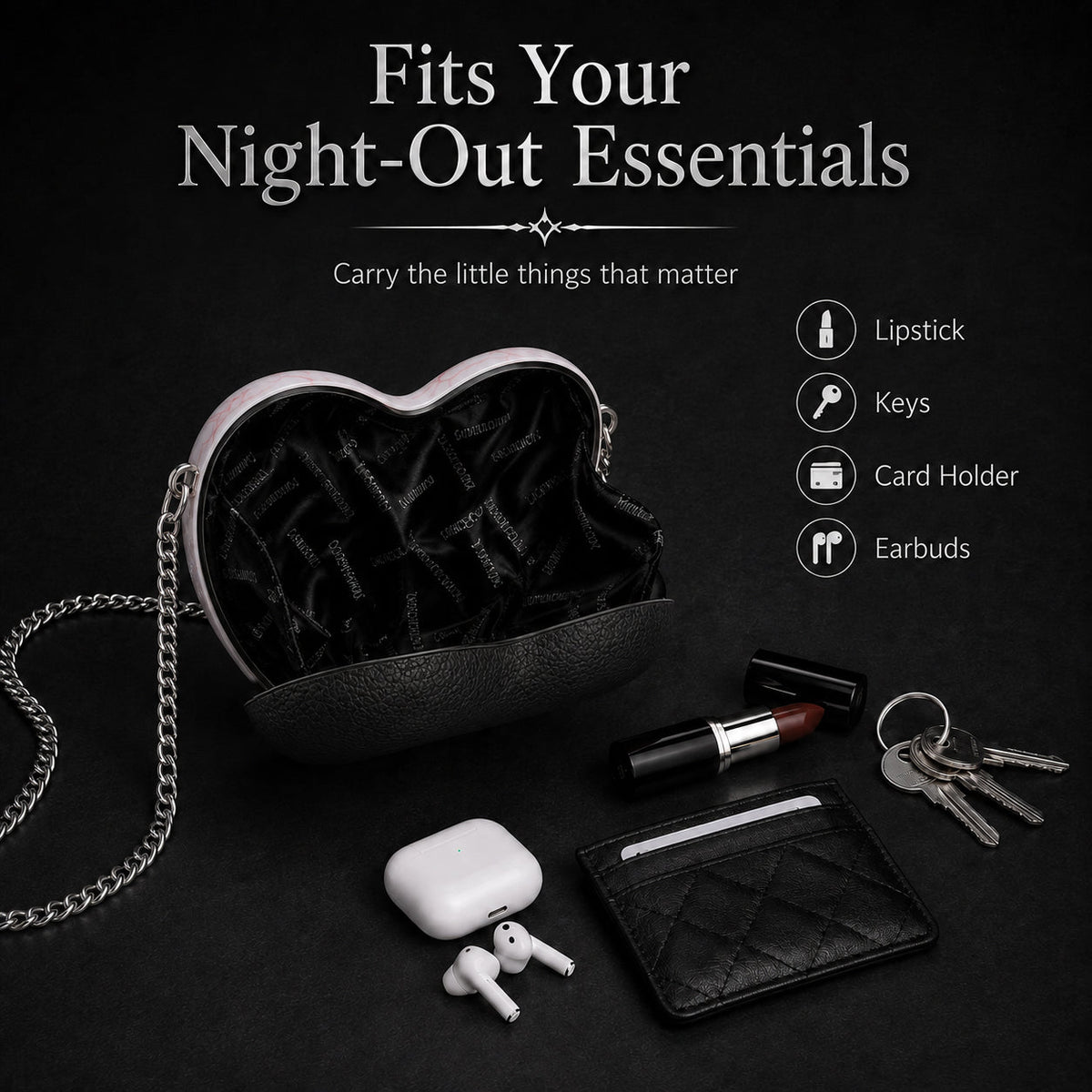 Gothic Heart Eye Statement Crossbody Bag
