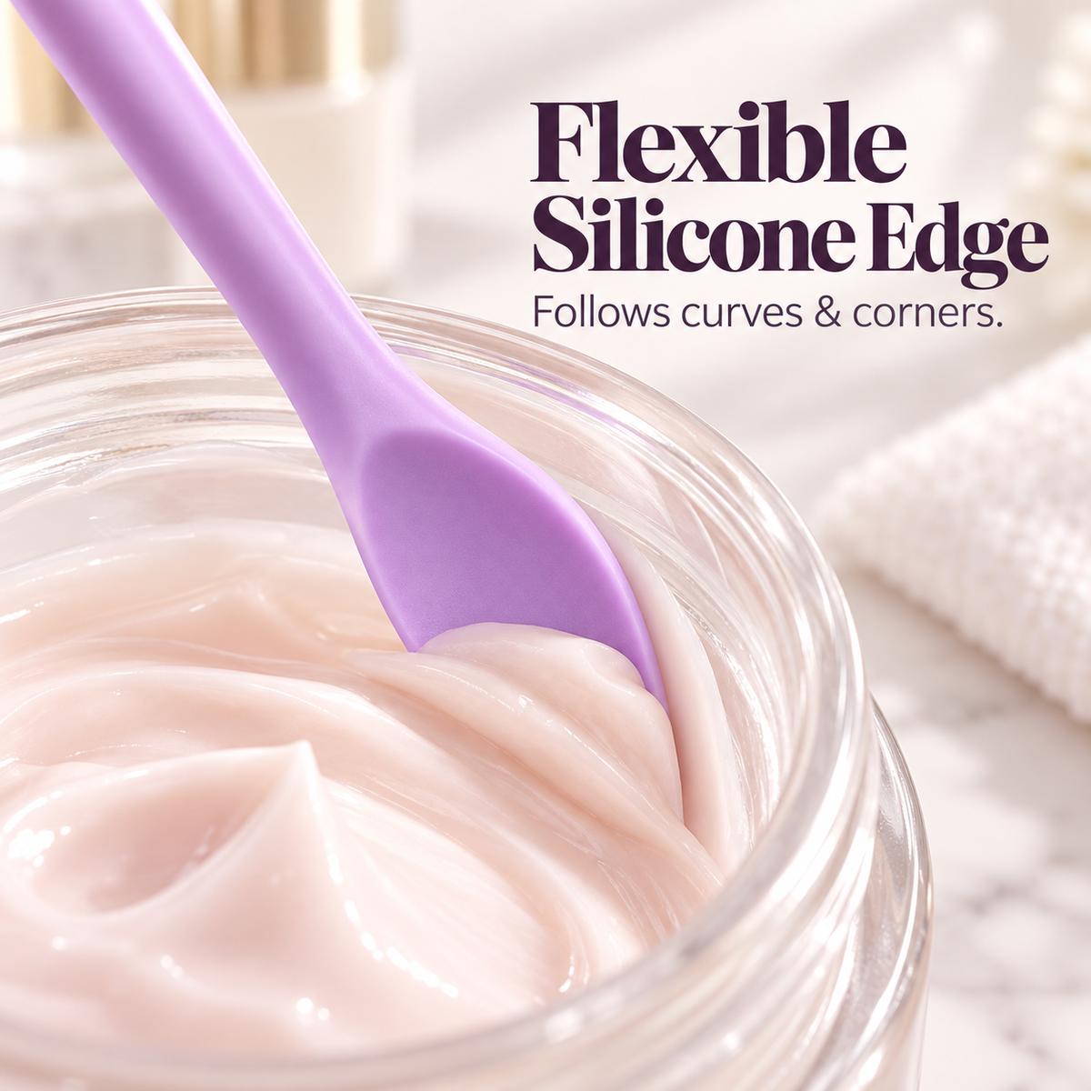 🧴 Slim Silicone Bottle Scraper & Spatula Set – Dual-Ended Cosmetic Jar Scooper ✨